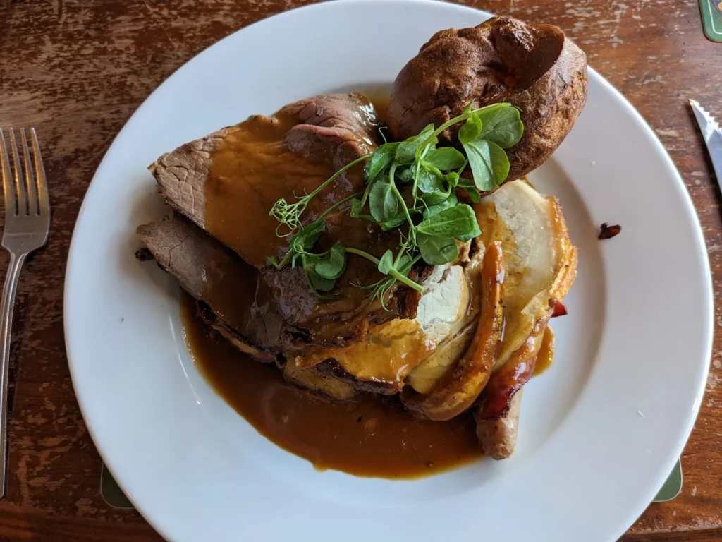 Roast dinner on a plate