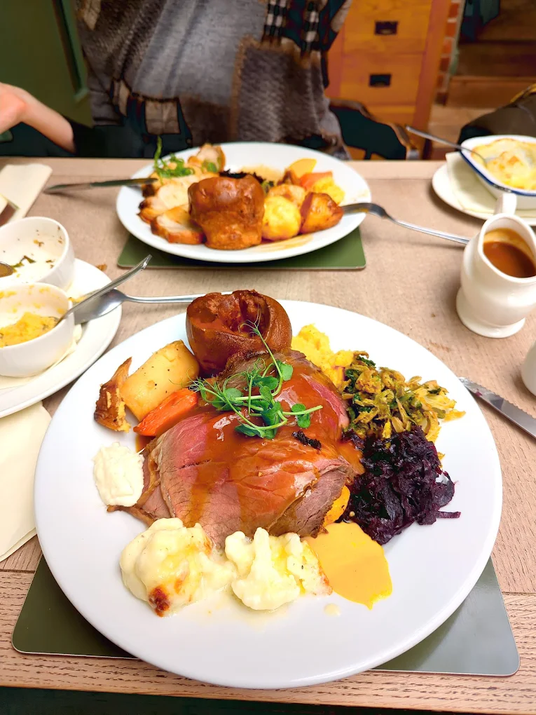 Roast dinner with gravy served at a local pub in Norfolk