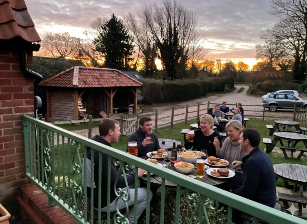 showing a stylised interior or promotional scene for The Railway Arms pub, to represent the atmosphere and character of the venue.