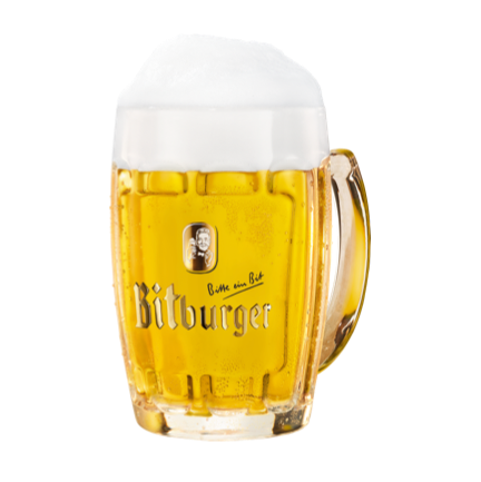 Bitburger beer glass