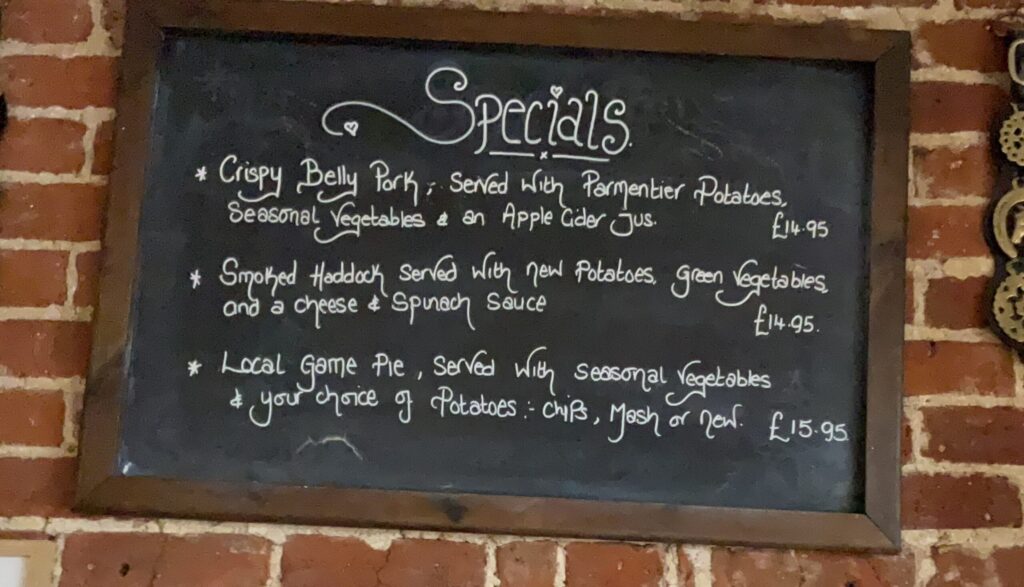 Specials board
